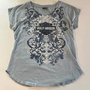 Harley-Davidson Women's‎ Graphic Tee - Vintage Style - Y2K Biker Streetwear
